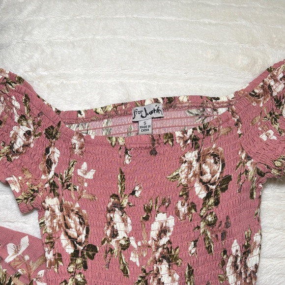 Floral Pink Off-Shoulder Dress - Picture 2 of 2